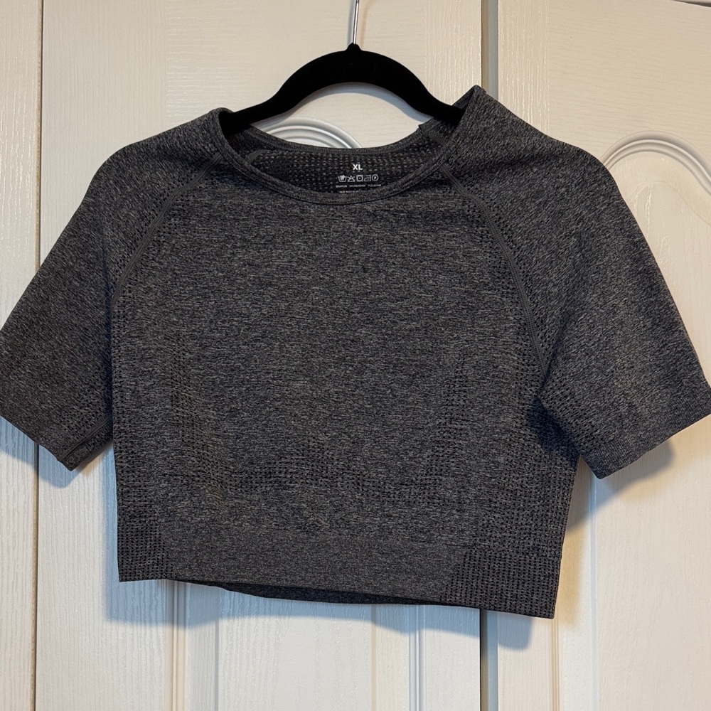 Gray Cropped workout top